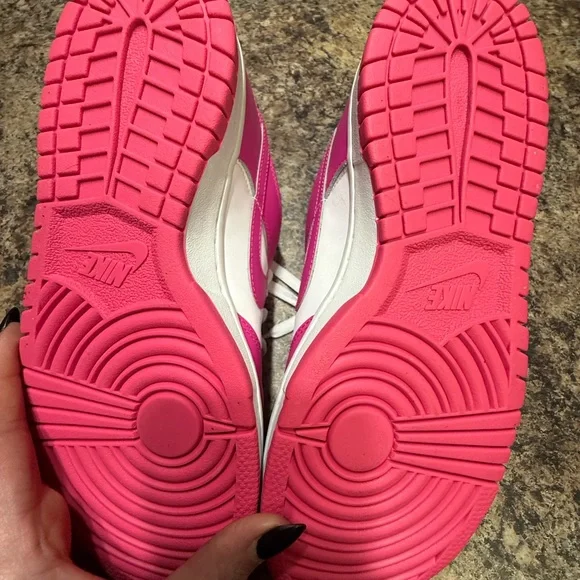 Nike Hot Pink and White Dunks (Big Kids) - Picture 6 of 7